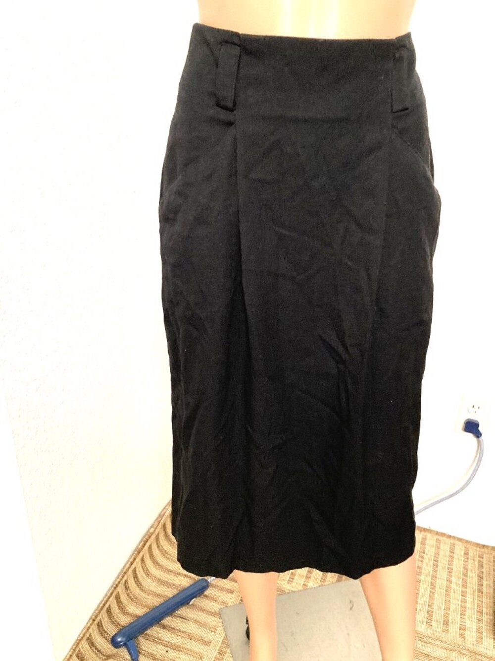 Karen Scott Women's Size 12 Black High Waisted Pencil Skirt Zip Front